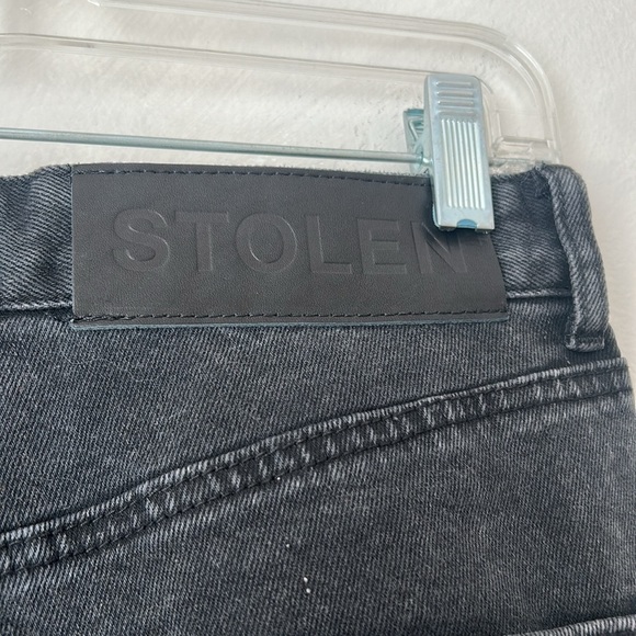 Stolen Girlfriends Club high rise taper black jeans with embossed leg sz XS - Picture 6 of 11